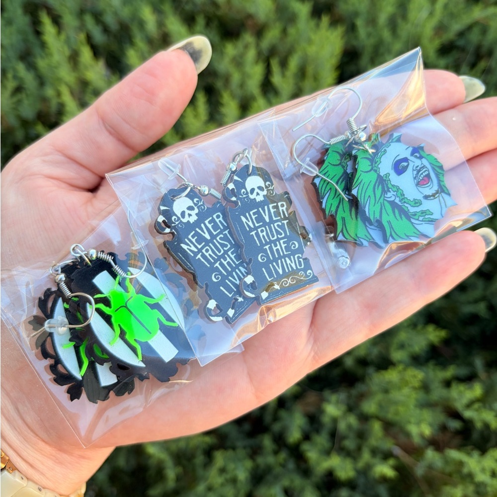 Beetlejuice Halloween Earrings Bundle